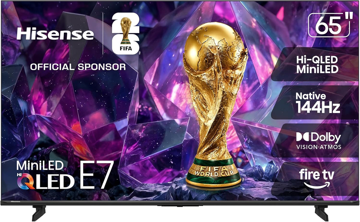 Hisense 65" E7 Cinema Series Hi-QLED Mini-LED 4K UHD Smart Fire TV (65E7SF, 2026 NEW) - Native 144Hz, AI Picture, Dolby Vision IQ Â· Atmos, FALD, HDR10+ Adaptive, MEMC, Alexa+