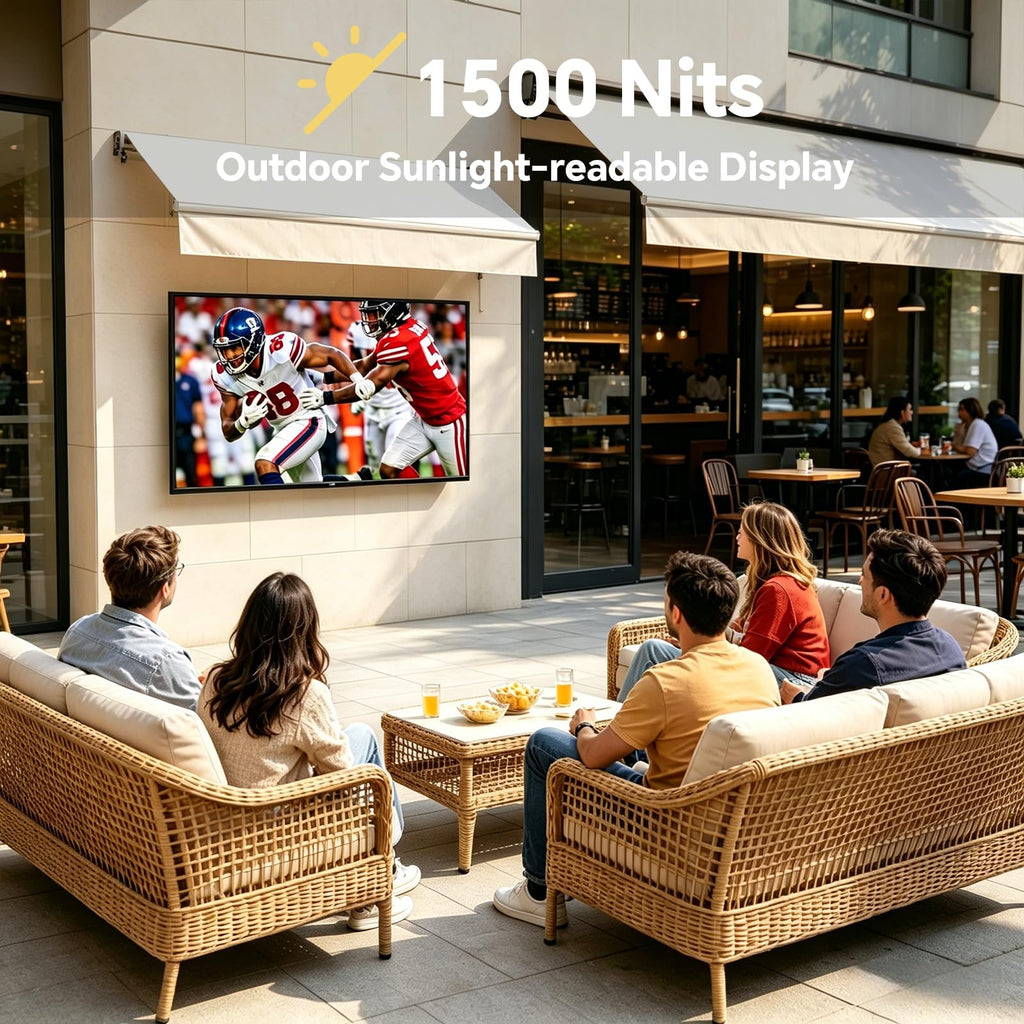 55 Inch Outdoor TV, 1500 Nits Hight Brightness, IP66 Waterproof TV