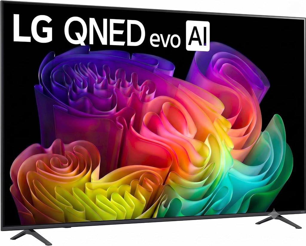 LG 85-Inch QNED evo AI Mini LED 4K Smart TV with a8 Gen3 Processor, Quantum Color, Dolby Vision, Dolby Atmos & 144Hz VRR Gaming Bundle with Deco Essentials 1-Year Extended Protection and HDMI Cables