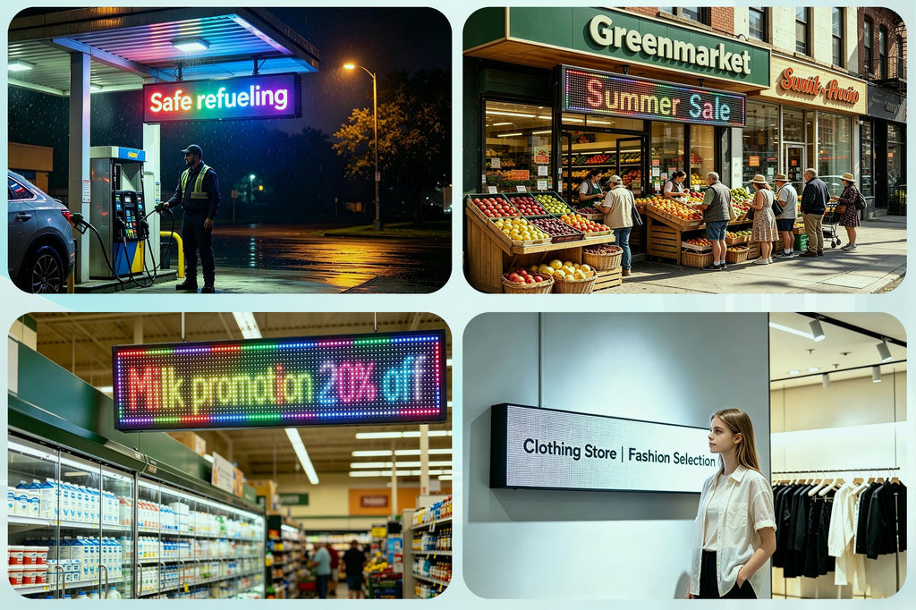 HCTCPALS P5 Outdoor LED Sign 65''x34'' Full-Color Programmable Digital Message Board High-Brightness IP65 Waterproof LED Display with WiFi & USB Control,Scrolling Message Board for Business Advertising-Text/Image/Video