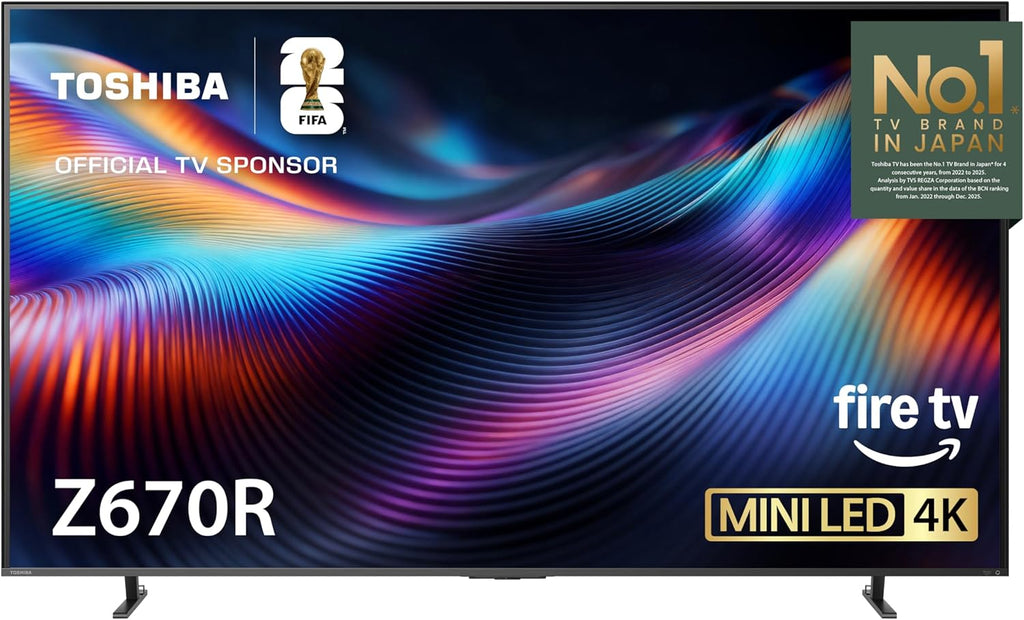 Toshiba 100" Z670 Series Mini-LED 4K UHD Smart Fire TV (100Z670R, 2026 New) - QLED, Native 144Hz, HDR10+, Dolby Vision IQ, REGZA Engine Zri, Dolby Atmos, Game Mode Pro, Alexa Built-in, Japan Quality