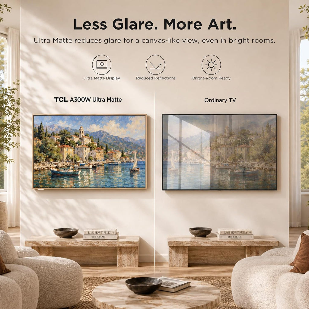 TCL 55" NXTVISION Series Picture Frame TV, Google Smart TV QLED 4K, 55A300W
