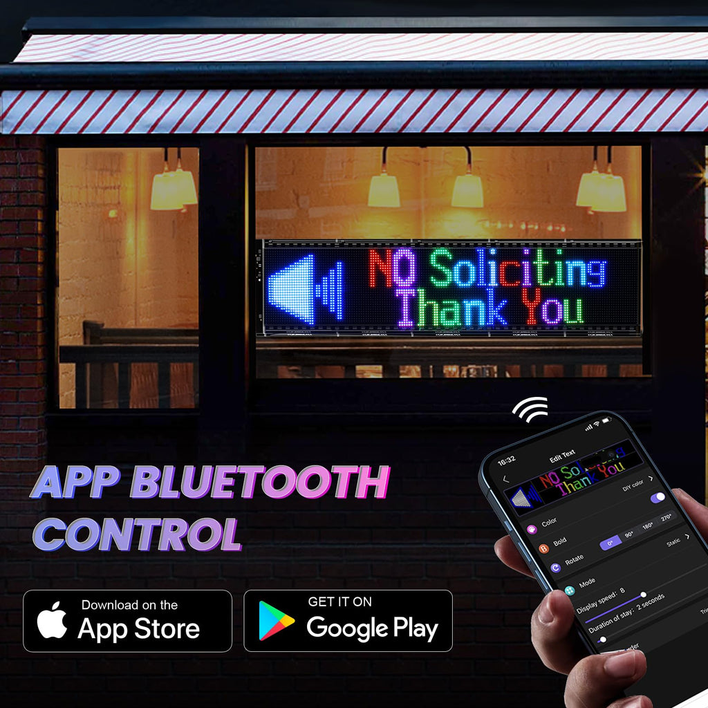 Rayhome 58''x8'' Large Multiple Programmable LED Sign, Full Color Bright Scrolling LED Signs, Bluetooth APP Control Custom Text Pattern Animation digital Display for Store Hotel Bar