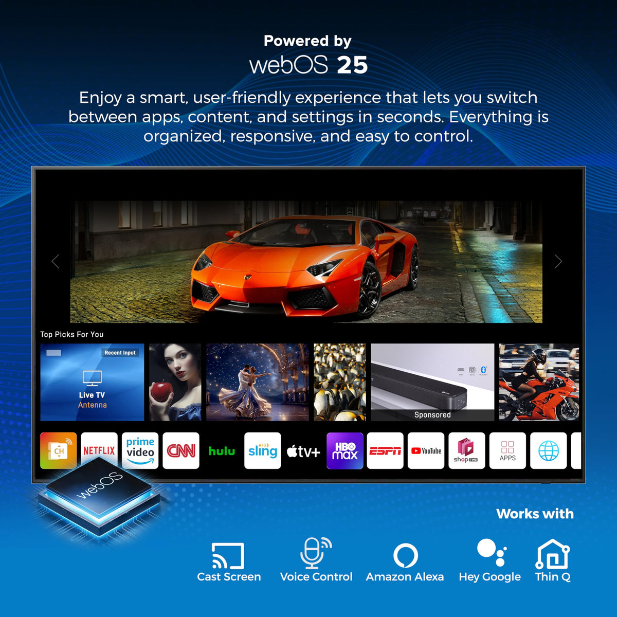 Titan G100 Mini 85 Inch Covered Patio Outdoor TV â 4K UHD QLED IP65 - Google OS, Dolby Vision & Atmos, Onkyo Speakers - Thin Bezel - Weather Resistant - 2-Year Warranty & USA Assembled