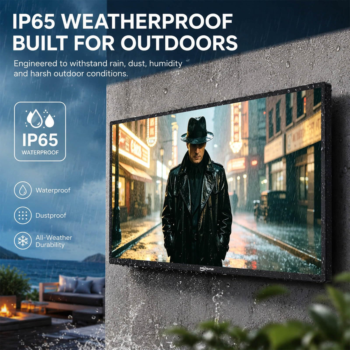 55" Outdoor TV, 4K UHD Google TV, 1000nits High Brightness Smart TVs