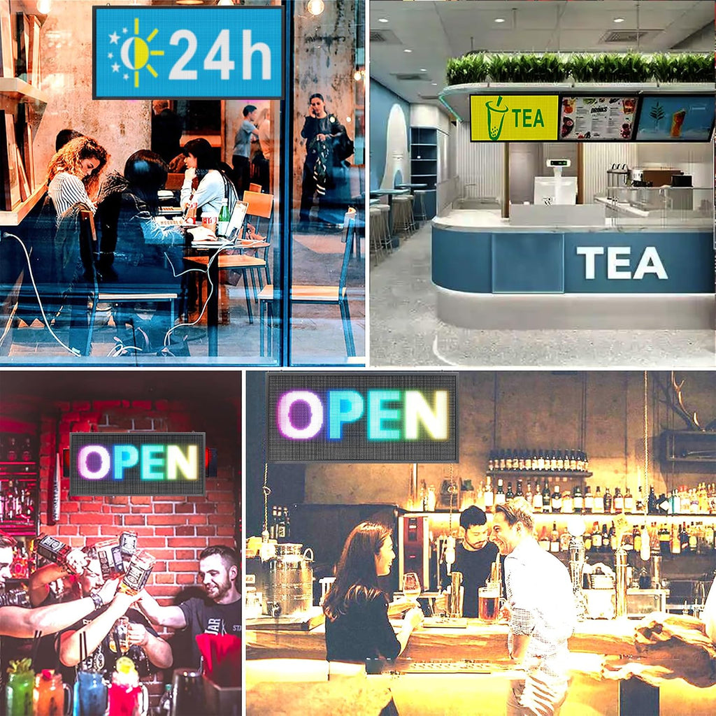 P3 Indoor Programmable LED Sign 16"x8.7", Full Color Message Display Board