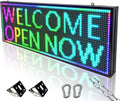 P10 Programmable Outdoor LED Sign, 39x14 Inch WiFi-Controlled Full Color Scrolling LED Sign, High Brightness Waterproof Digital Message Board for Business Advertising
