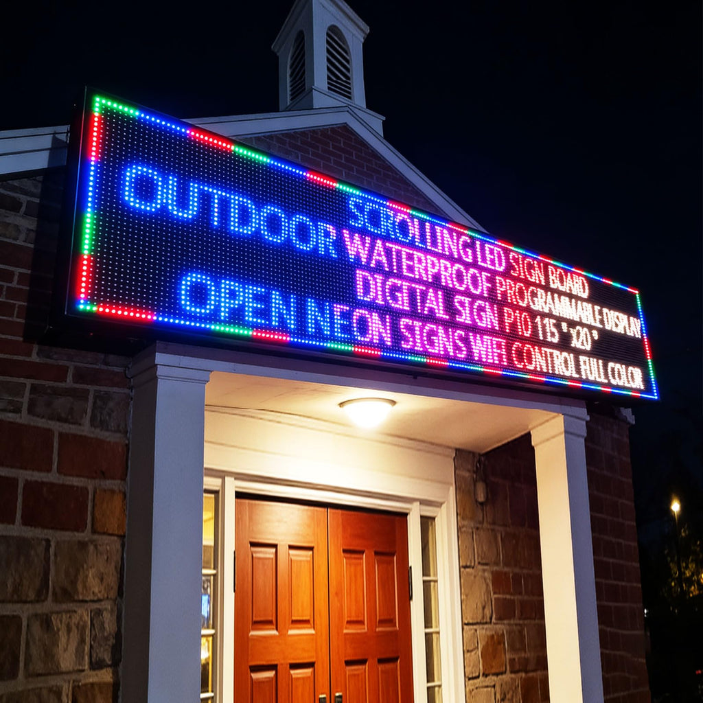 Led Sign Outdoor Programmable Scrolling Digital Open Neon P6 40''x17''
