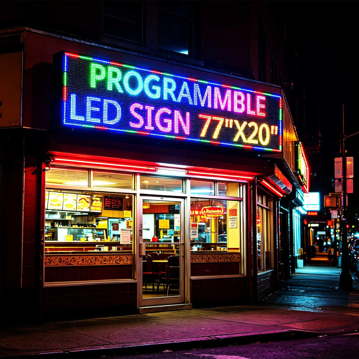 HS Programmable Scrolling Led sign Outdoor Digital Open Neon P10 39''x14''