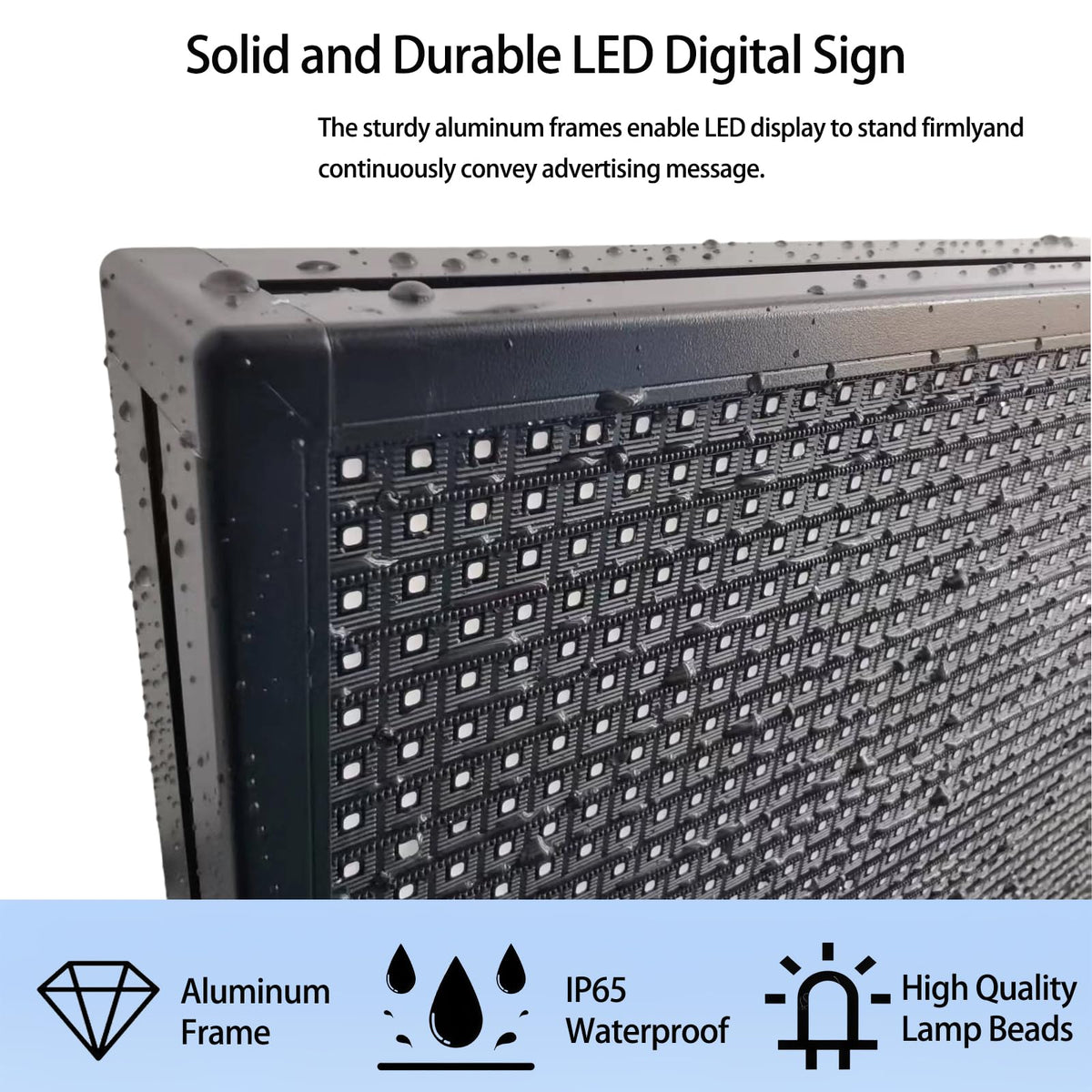 P10 Programmable LED Sign, 40"x14" Scrolling LED Sign for Business, Waterproof LED Display with WIFI & USB Control, 96x32 Pixels SMD Technology Digital Advertising Sign for Shop, Hotel, Store, Restaurant