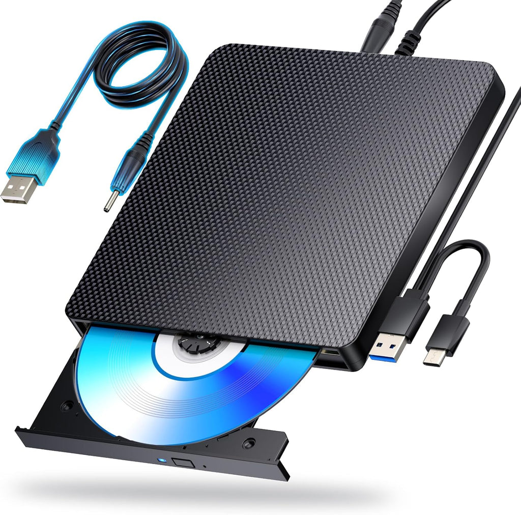 External Blu ray Drives Player Read Compatible CD DVD Burner USB 3.0 / Type-C BD DVD Burner Blu ray Player for pc, Windows ï¼Blackï¼