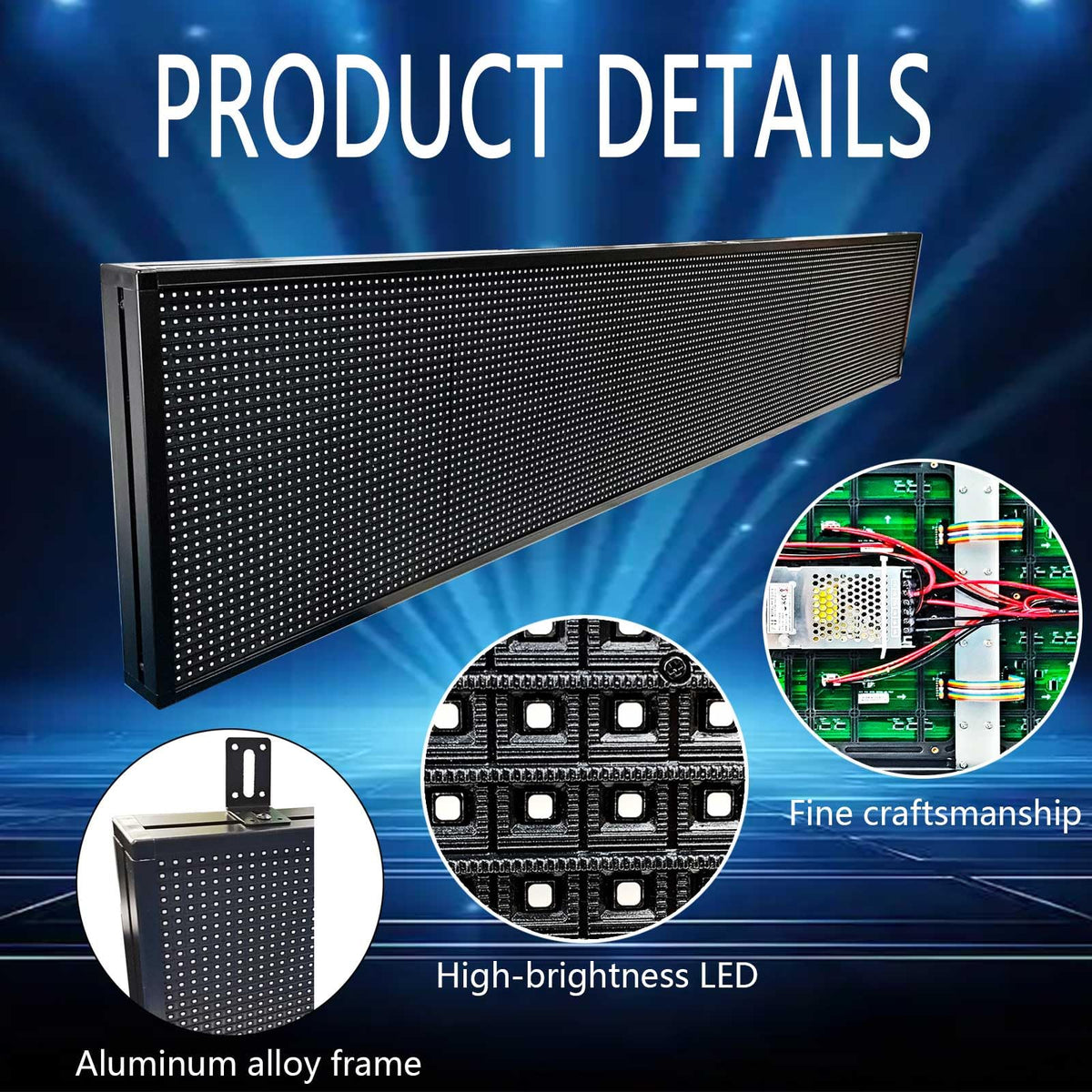 HS Programmable Scrolling Led sign Outdoor Digital Open Neon P10 39''x14''