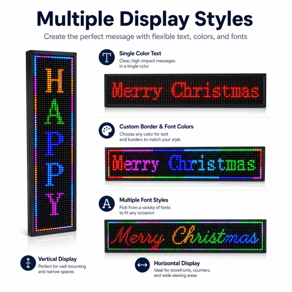 P10 LED Programmable Advertising Sign, High Brightnes Outdoor Digital Sign Waterproof, WiFi Control LED Open Signs for Business, Electronic Message Display Board 115"X14"