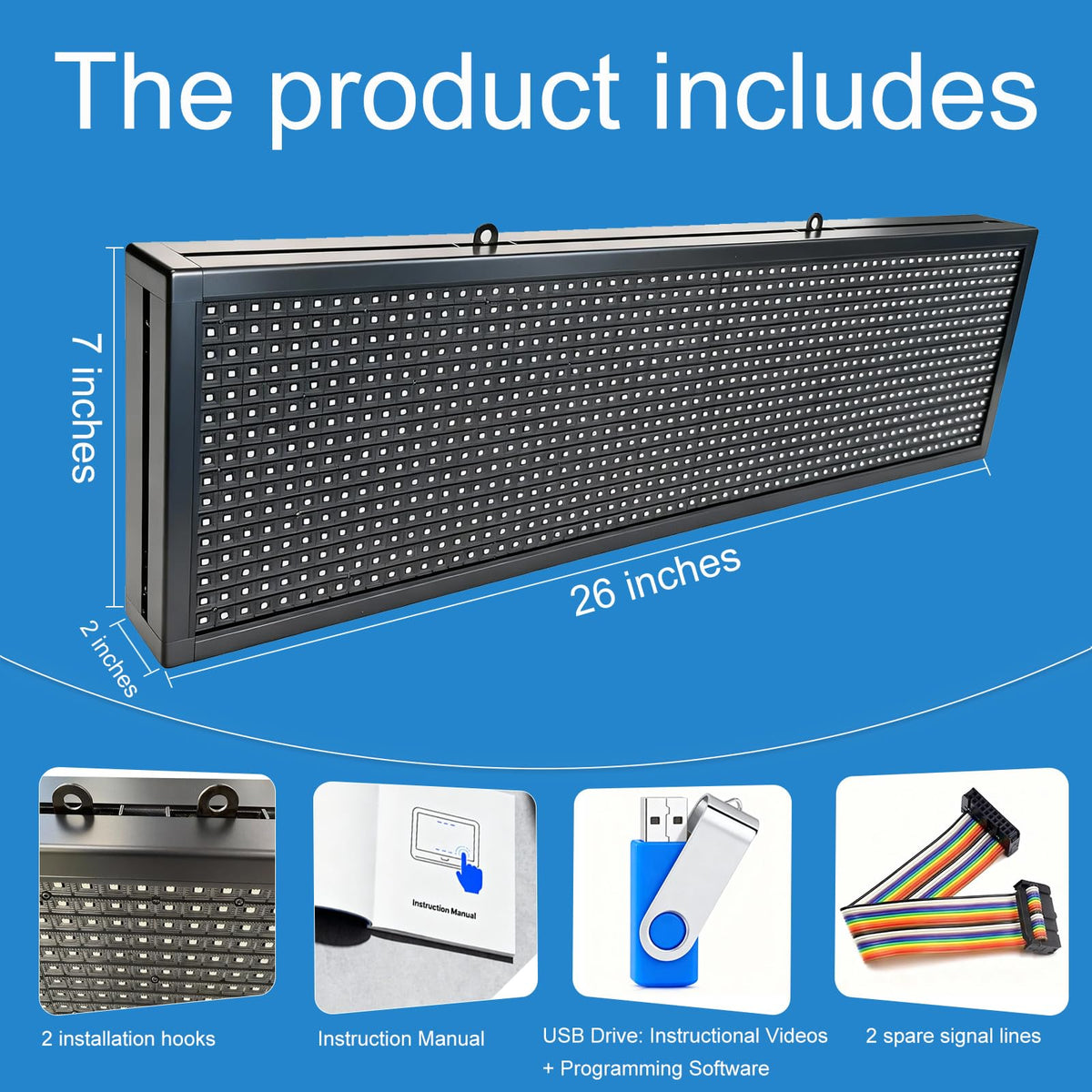 P6(40" * 17") Digital Programmable Scrolling Led Sign Scrolling Outdoor For Business message Board Display Screen Electronic Menu Board Wifi Control Word Light