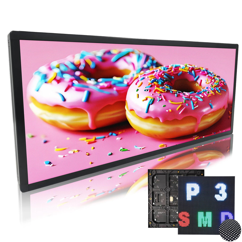 P10 Programmable LED Sign, 40"x14" Scrolling LED Sign for Business, Waterproof LED Display with WIFI & USB Control, 96x32 Pixels SMD Technology Digital Advertising Sign for Shop, Hotel, Store, Restaurant