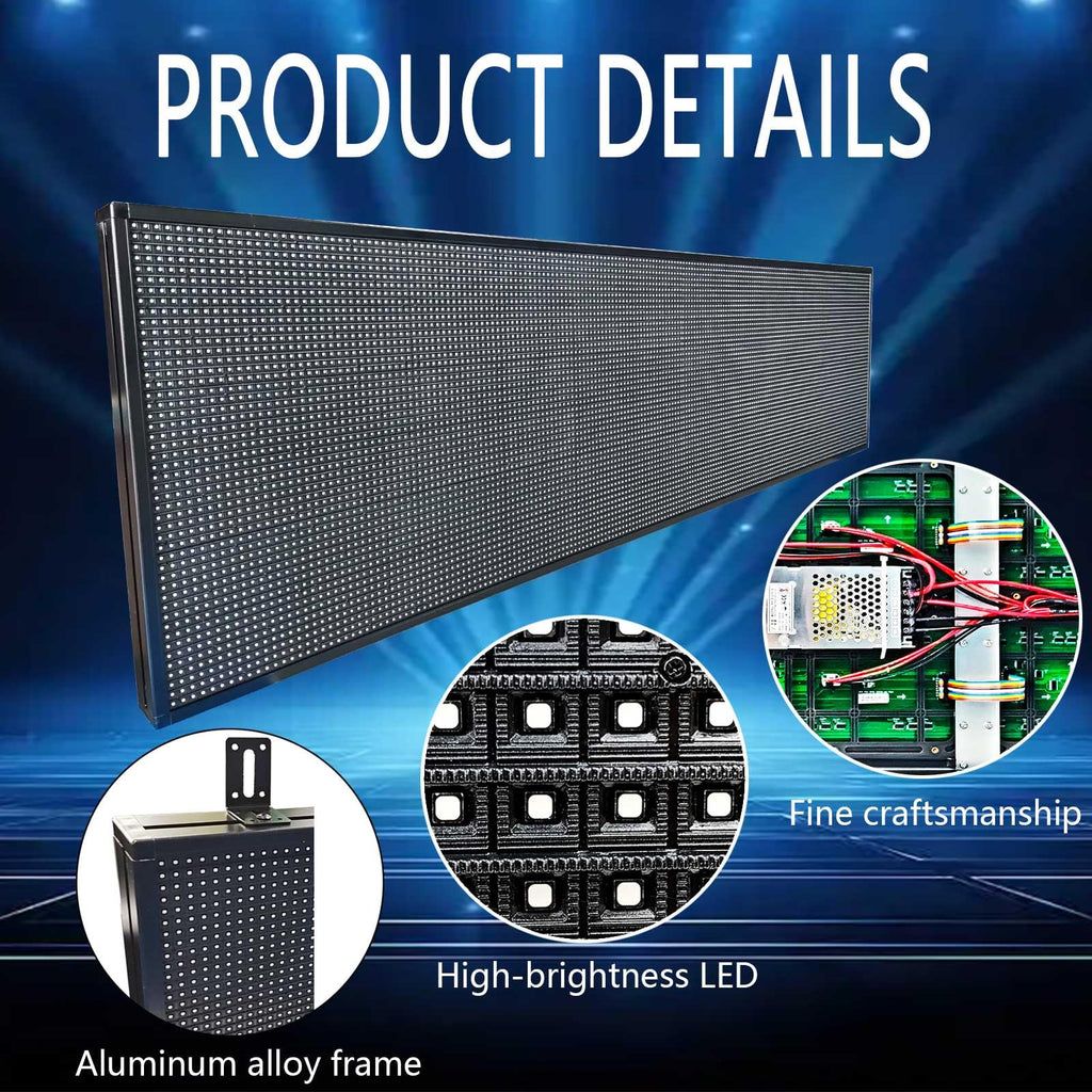 HS Programmable Scrolling Led sign Outdoor Digital Open Neon P10 39''x14''