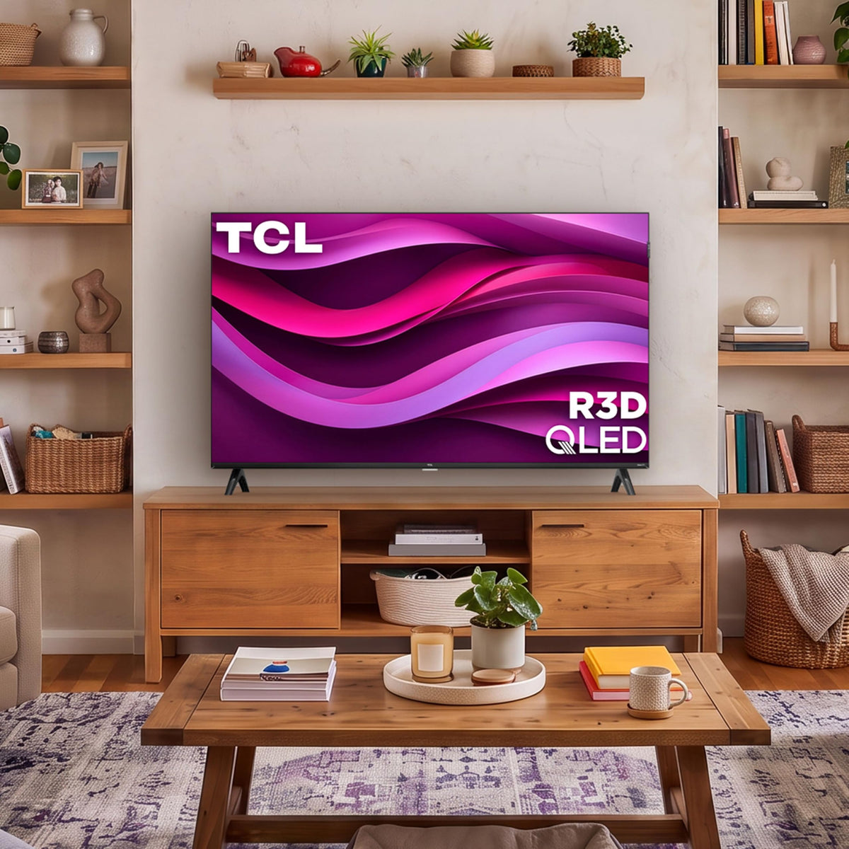 TCL 32-Inch Class R3D Series QLED Roku Smart TV | FullView Bezel-Less Design, Google Cast & AirPlay 2 | Television for Bedroom, Dorm & Kitchen (32R3D, 2026) Streaming Live Local News, Sports & Movies