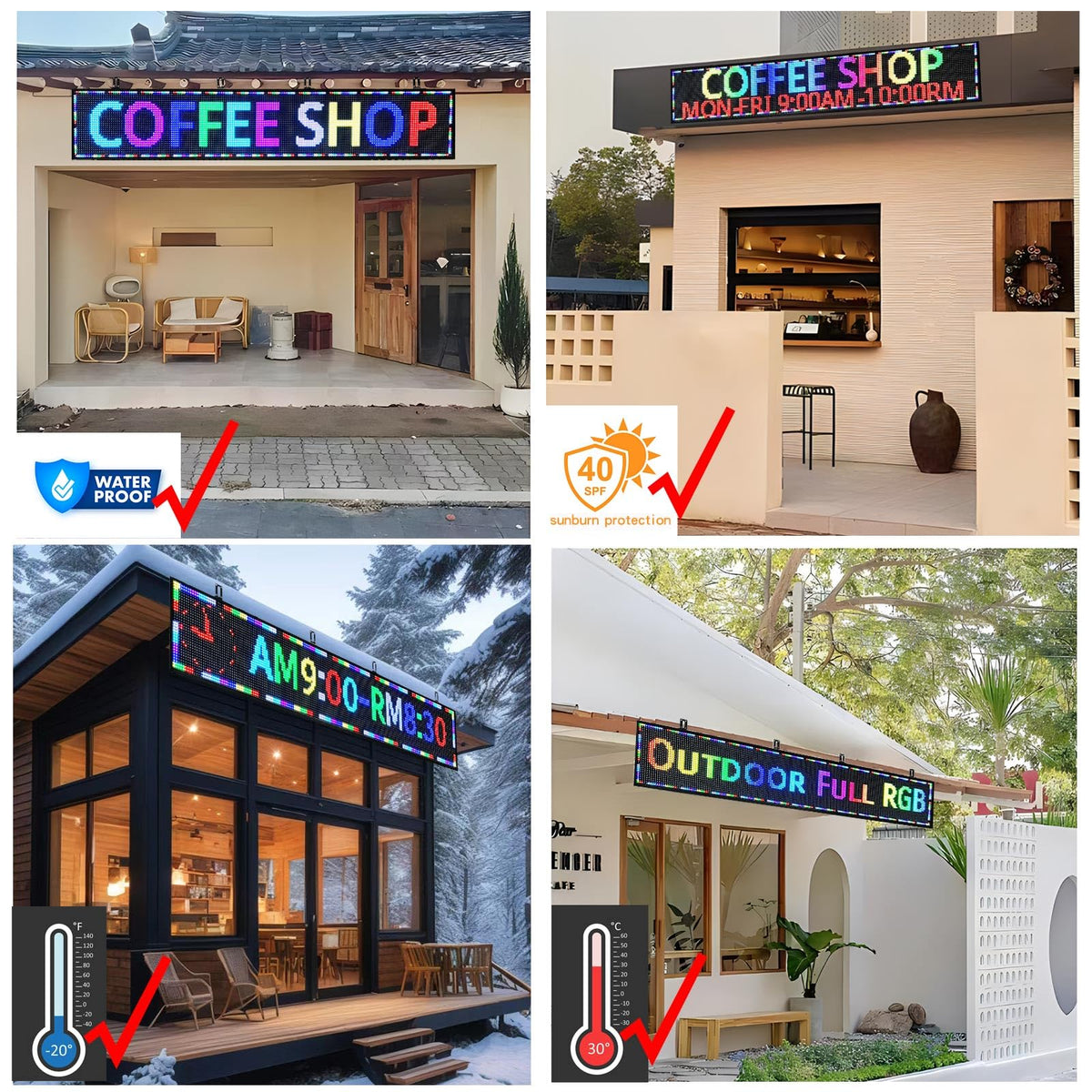P6 Programmable Led Sign Custom Scrolling Outdoor Digital Signs For Businesses Display Screen Electronic Message Board Stock Ticker Advertising Pixel Led Panel Marquee 40"X17"