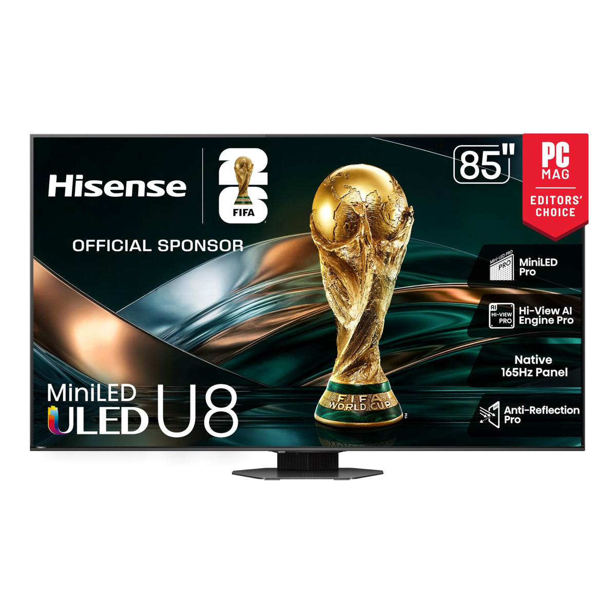 Hisense 65" U8 Series ULED Mini-LED 4K UHD Smart Google TV (65U8QG) - QLED, Native 165Hz, VRR 288, Up to LD5600, 5000 Nits, HDR10+, Dolby Vision IQ Â· Atmos, IMAX Enhanced, 4.1.2 Ch Audio