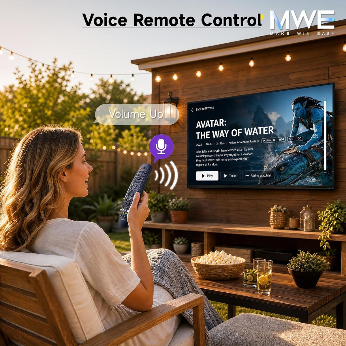 MWE 55 Inch Smart Outdoor TV, 2000 Nits, 4K UHD, IP55, webOS TV