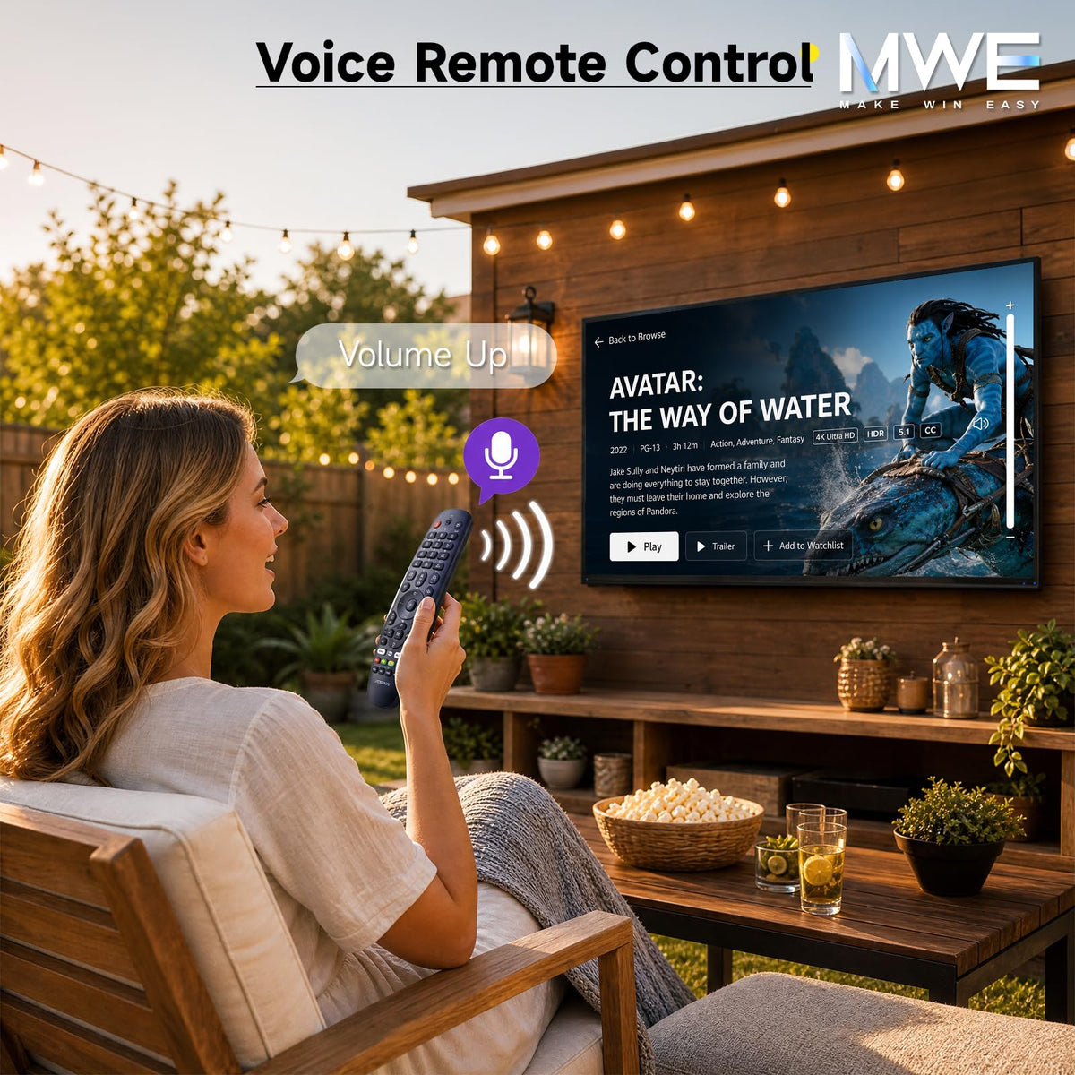 MWE 55 Inch Smart Outdoor TV, 2000 Nits, 4K UHD, IP55, webOS TV