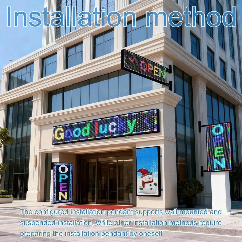 P6(40" * 17") Digital Programmable Scrolling Led Sign Scrolling Outdoor For Business message Board Display Screen Electronic Menu Board Wifi Control Word Light