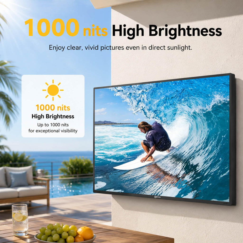55" Outdoor TV, 4K UHD Google TV, 1000nits High Brightness Smart TVs
