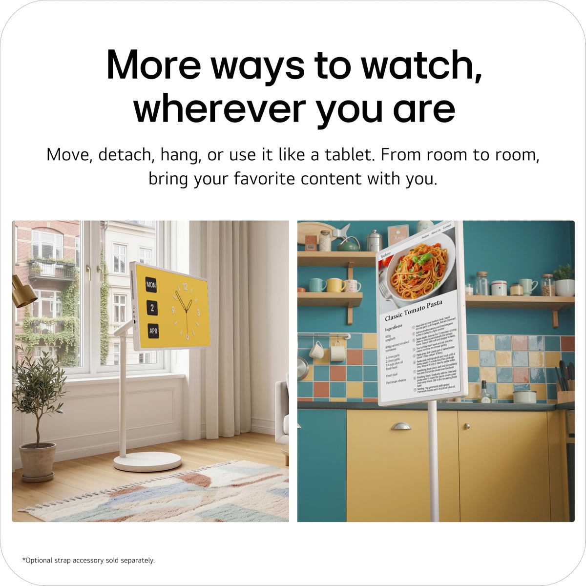 LG 27-Inch StanbyME 2 with Folio Cover, Portable Touch Screen TV, Dolby Vision, HDR10, Filmmaker Mode, Built-in Battery, Full Swivel Rotation (27LX6TYGA, 2025)