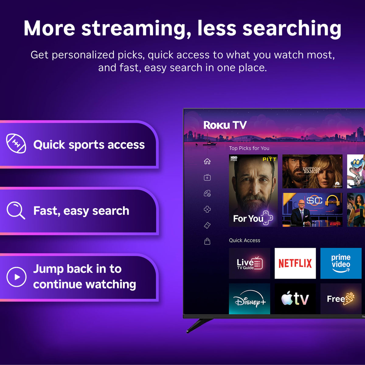 Roku 43-Inch Select Series Smart TV 2026-4K (2160p) HDR TV - RokuTV