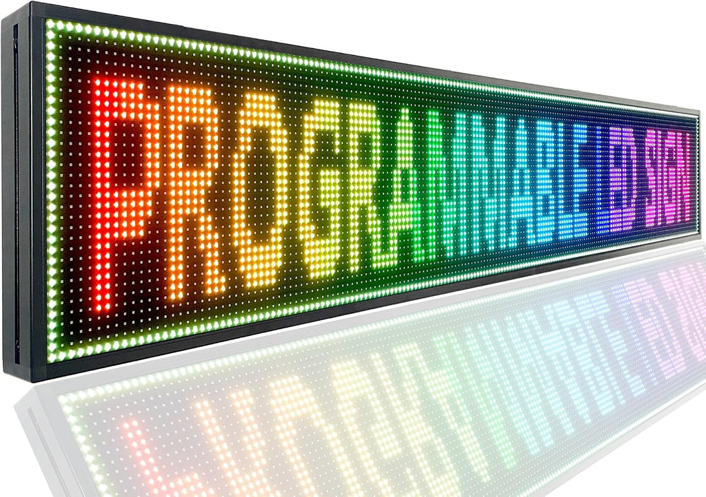 P10 Outdoor Led Sign WiFi Programmable with High Brightness Scrolling LED Sign for Business Digital Advertising Display Electronic Message Board (77''x14'')