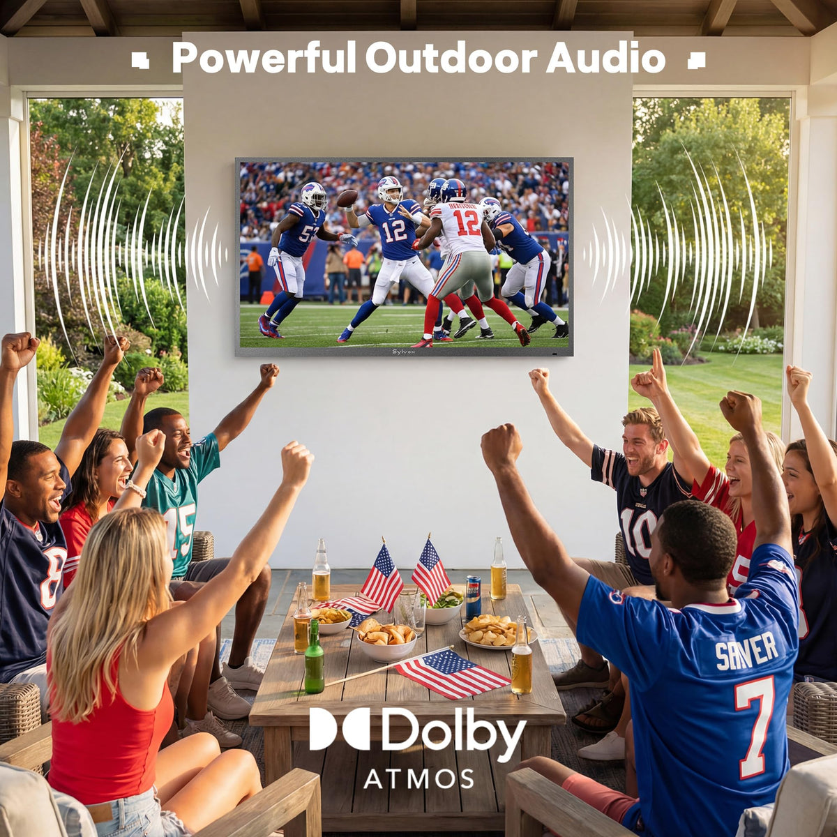 SYLVOX 75" QLED Outdoor TV, Smart Google TV, Anti-Glare 4K UHD, Dolby Atmos