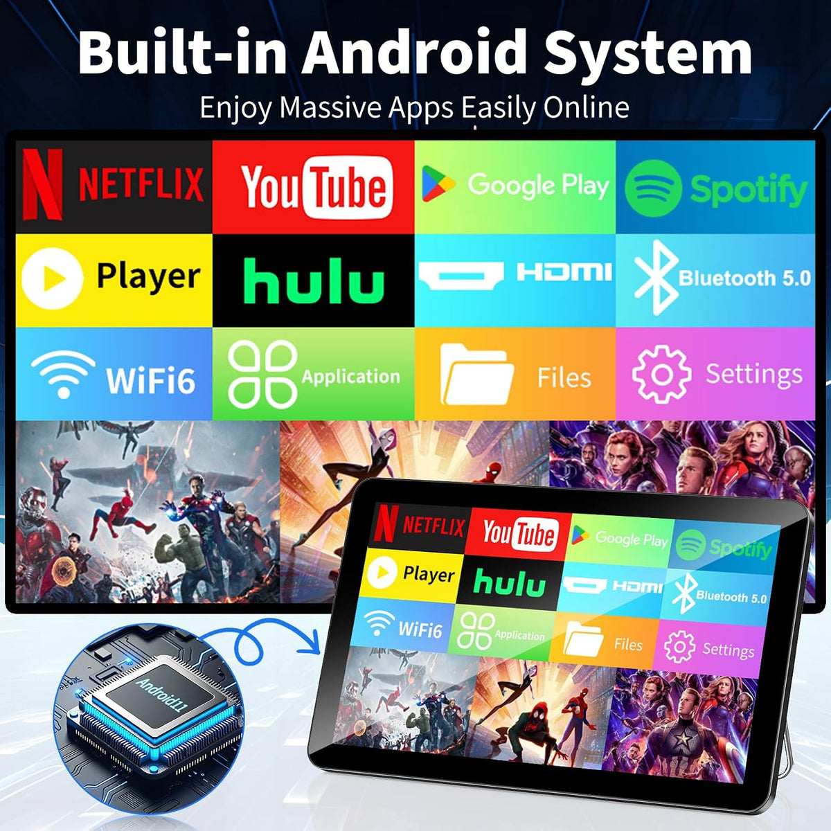 Portable TV,Mini TV with 14 inch Touchscreen,for Home Kitchen RVs
