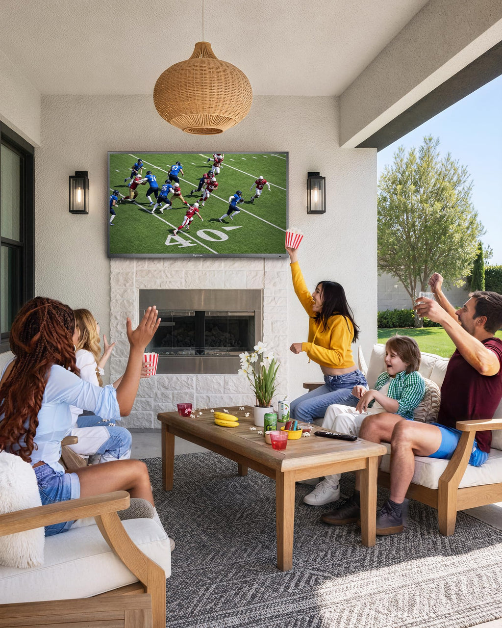 SYLVOX Outdoor TV, 55 inch Smart Waterproof Outdoor TV, 4K UHD Weatherproof