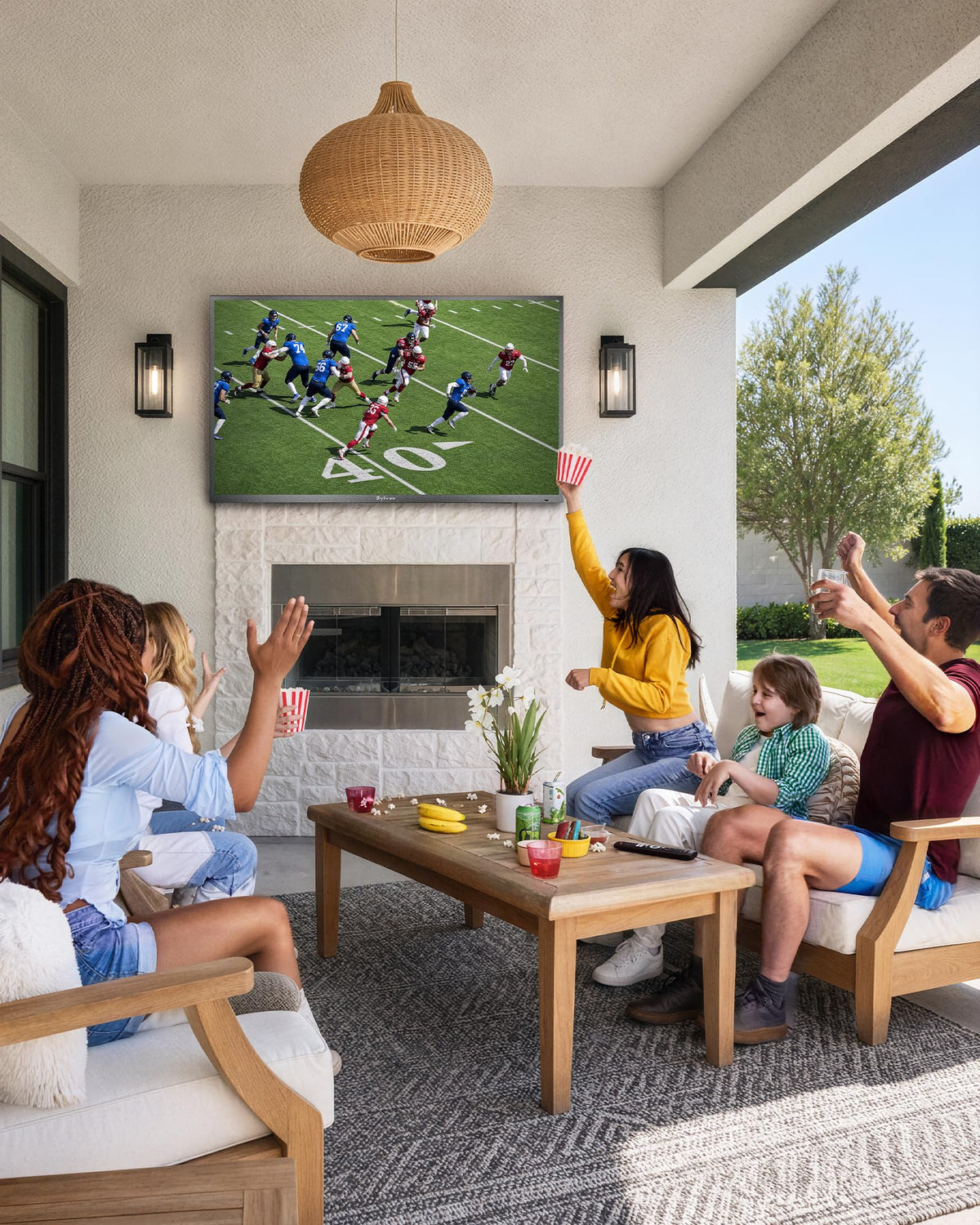 SYLVOX Outdoor TV, 55 inch Smart Waterproof Outdoor TV, 4K UHD Weatherproof