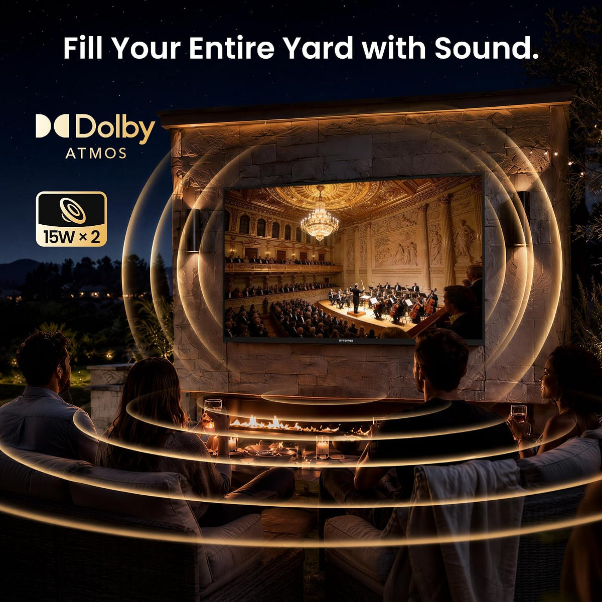 55 inch Outdoor TV 4K UHD Smart Google TV, 1500 Nits IP55 Waterproof, HDR10, Dolby Vision & Atmos, 178Â° Wide Viewing Angle, Anti Glare, Partial Sun, WiFi & Bluetooth, Patio Backyard Poolside