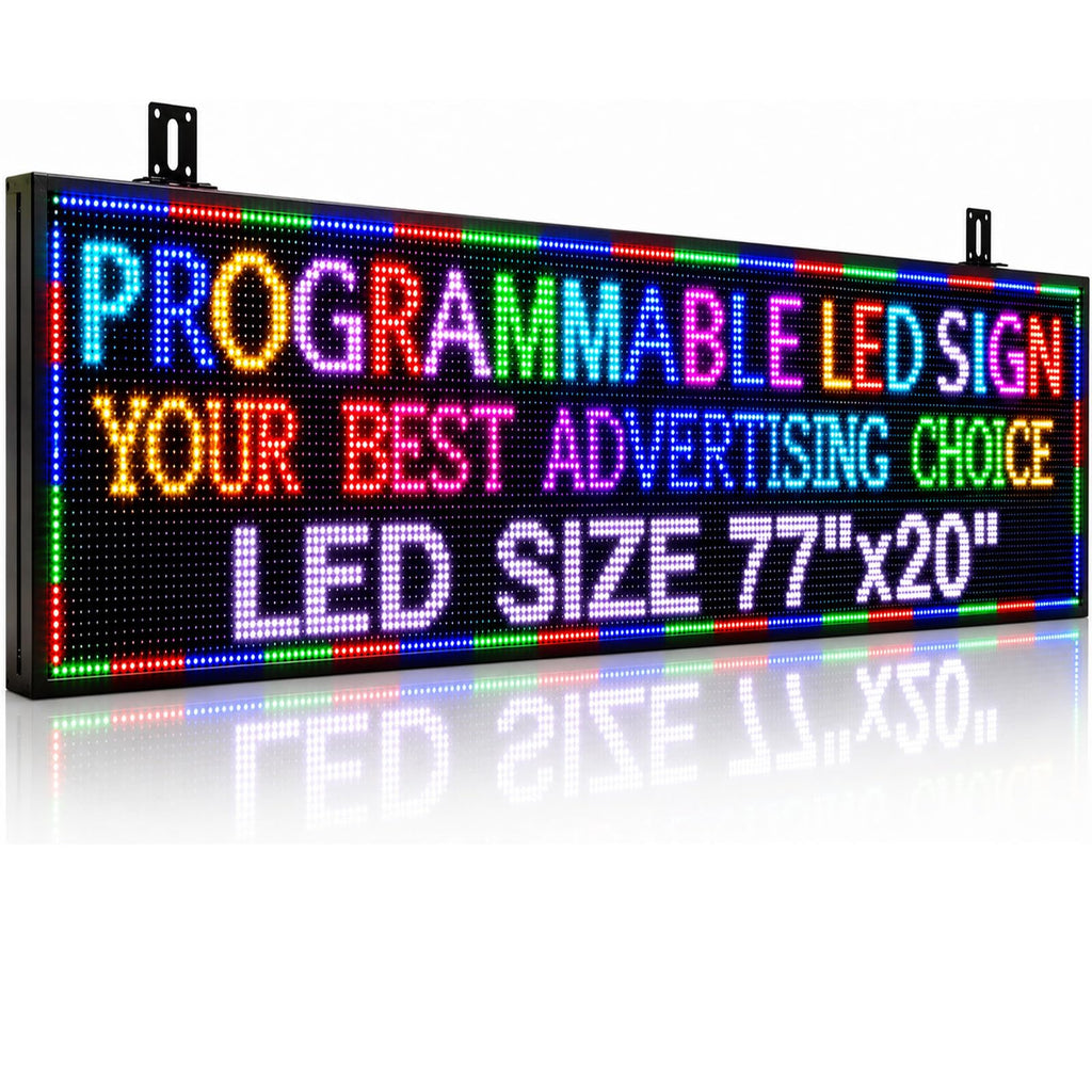 P6(40" * 17") Digital Programmable Scrolling Led Sign Scrolling Outdoor For Business message Board Display Screen Electronic Menu Board Wifi Control Word Light