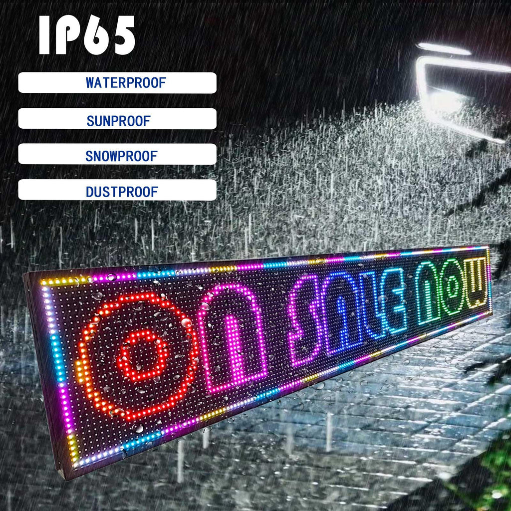 HS Programmable Scrolling Led sign Outdoor Digital Open Neon P10 39''x14''