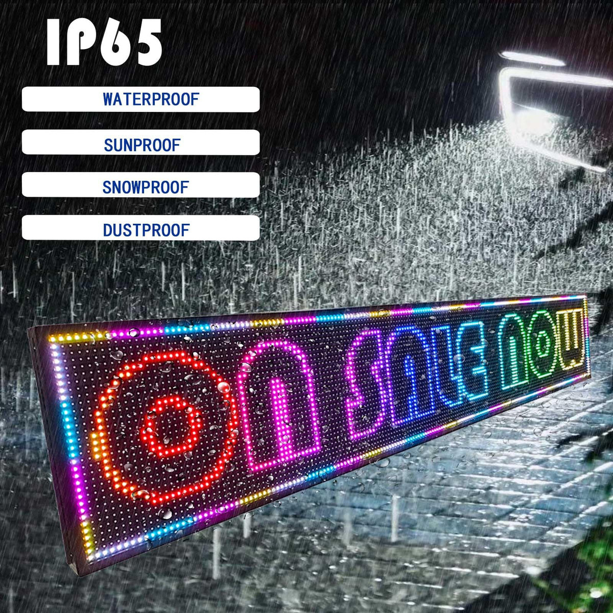 HS Programmable Scrolling Led sign Outdoor Digital Open Neon P10 39''x14''