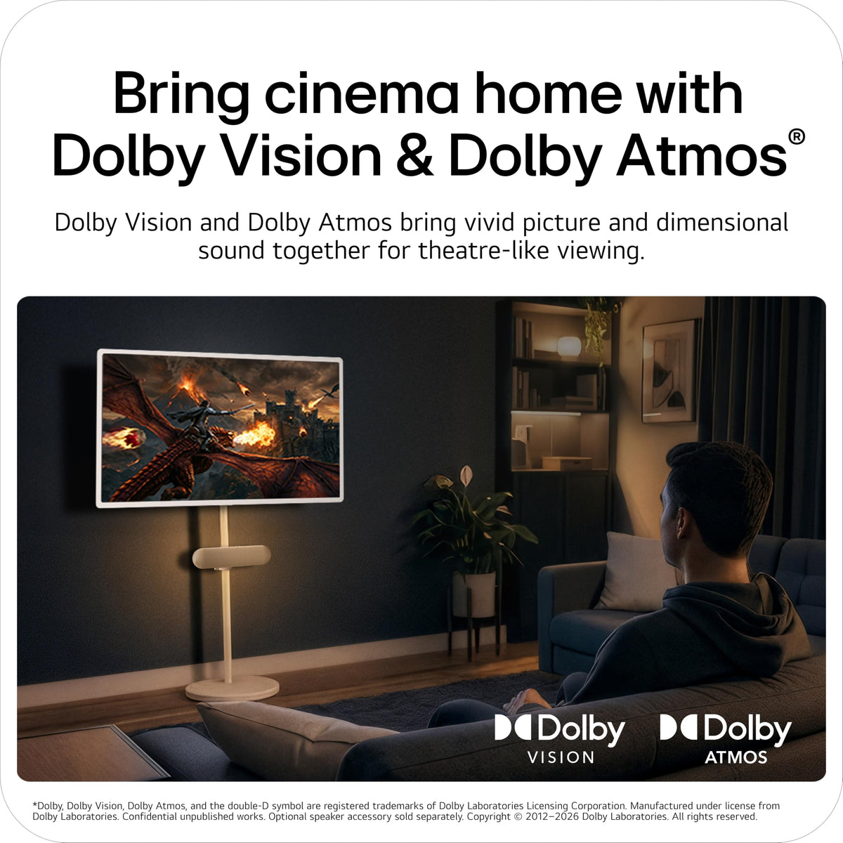 LG 27-Inch StanbyME 2 with Folio Cover, Portable Touch Screen TV, Dolby Vision, HDR10, Filmmaker Mode, Built-in Battery, Full Swivel Rotation (27LX6TYGA, 2025)