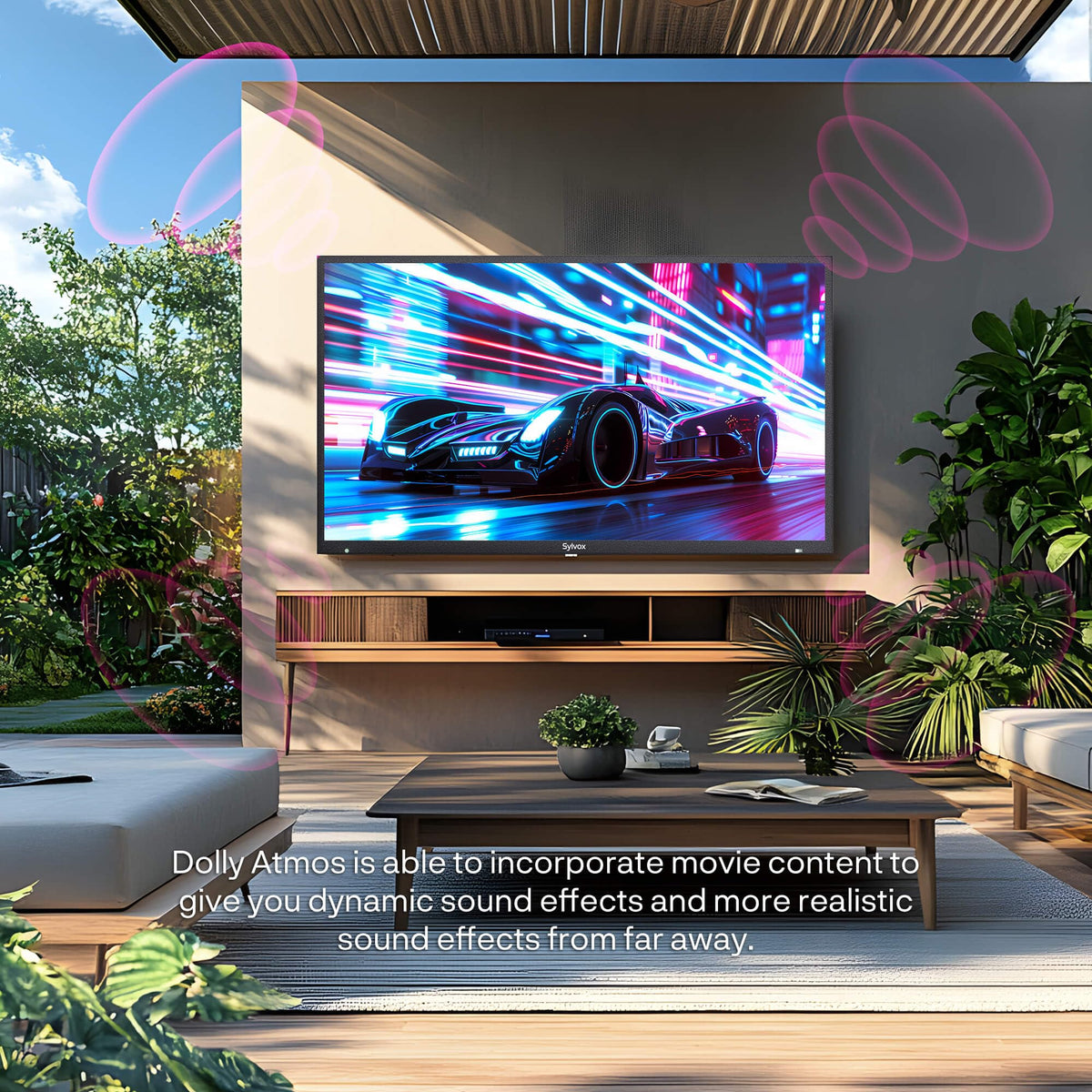 SYLVOX 43 Inch Outdoor TV, Weatherproof Google TV, IP56 Waterproof TVs