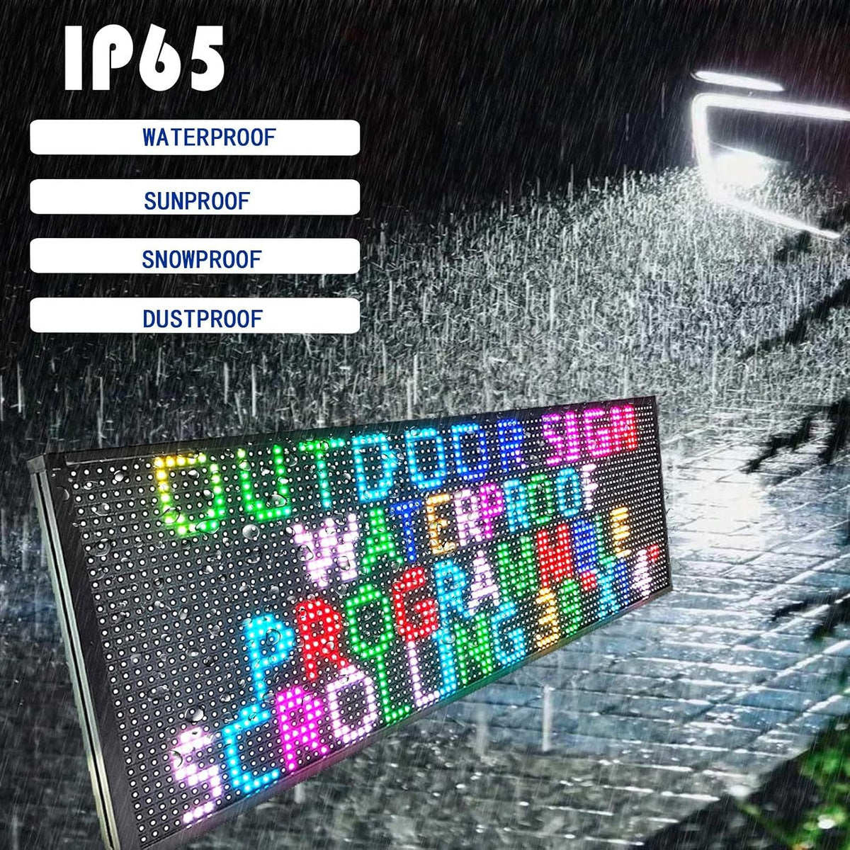 HS Programmable Scrolling Led sign Outdoor Digital Open Neon P10 39''x14''
