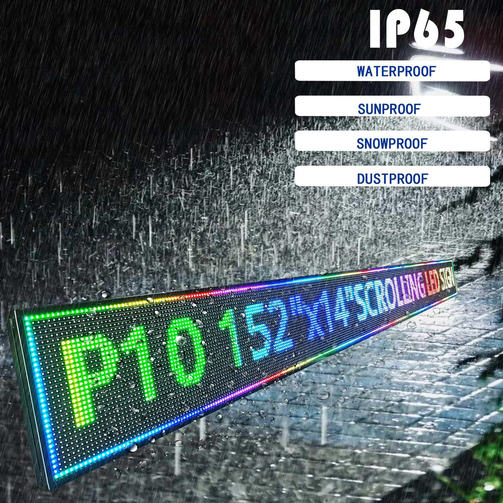 HS Programmable Scrolling Led sign Outdoor Digital Open Neon P10 39''x14''