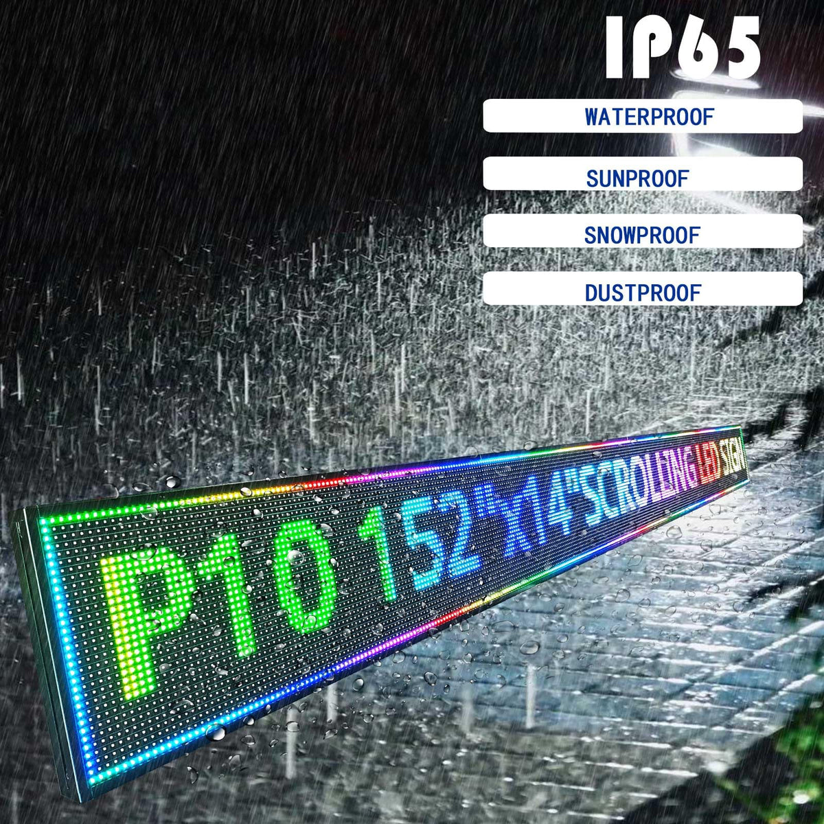 HS Programmable Scrolling Led sign Outdoor Digital Open Neon P10 39''x14''