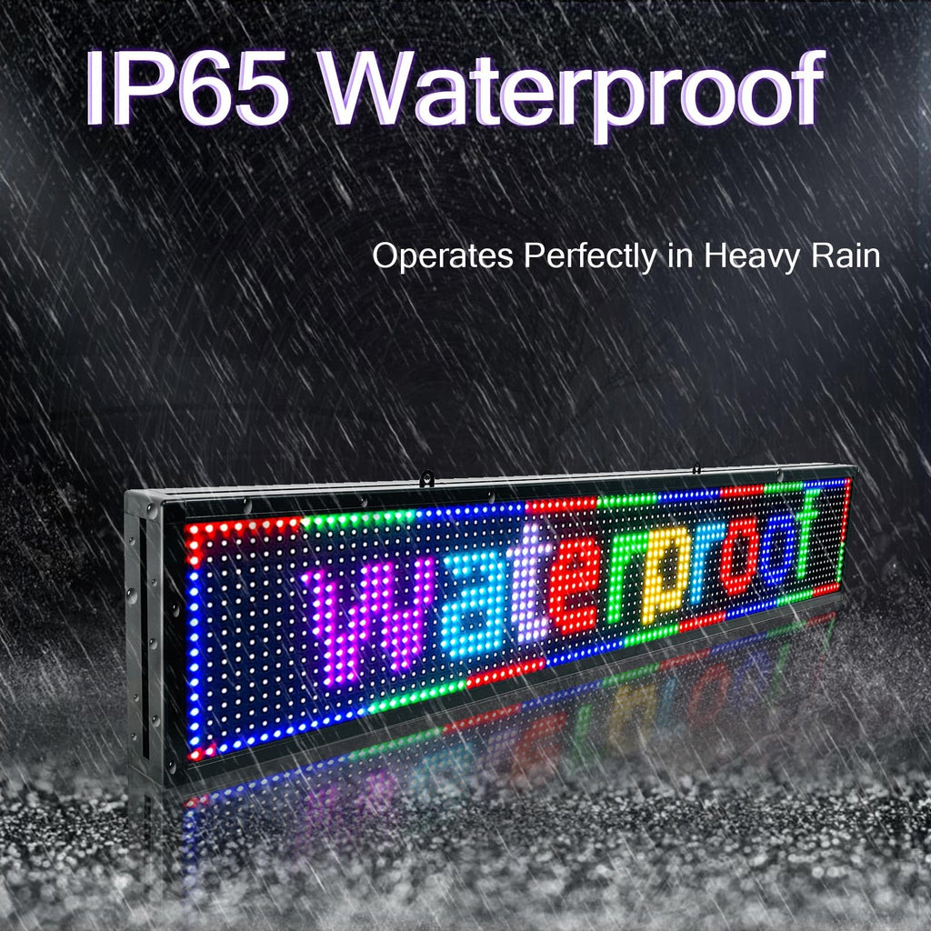 P6 Programmable Led Sign Custom Scrolling Outdoor Digital Signs For Businesses Display Screen Electronic Message Board Stock Ticker Advertising Pixel Led Panel Marquee 40"X17"