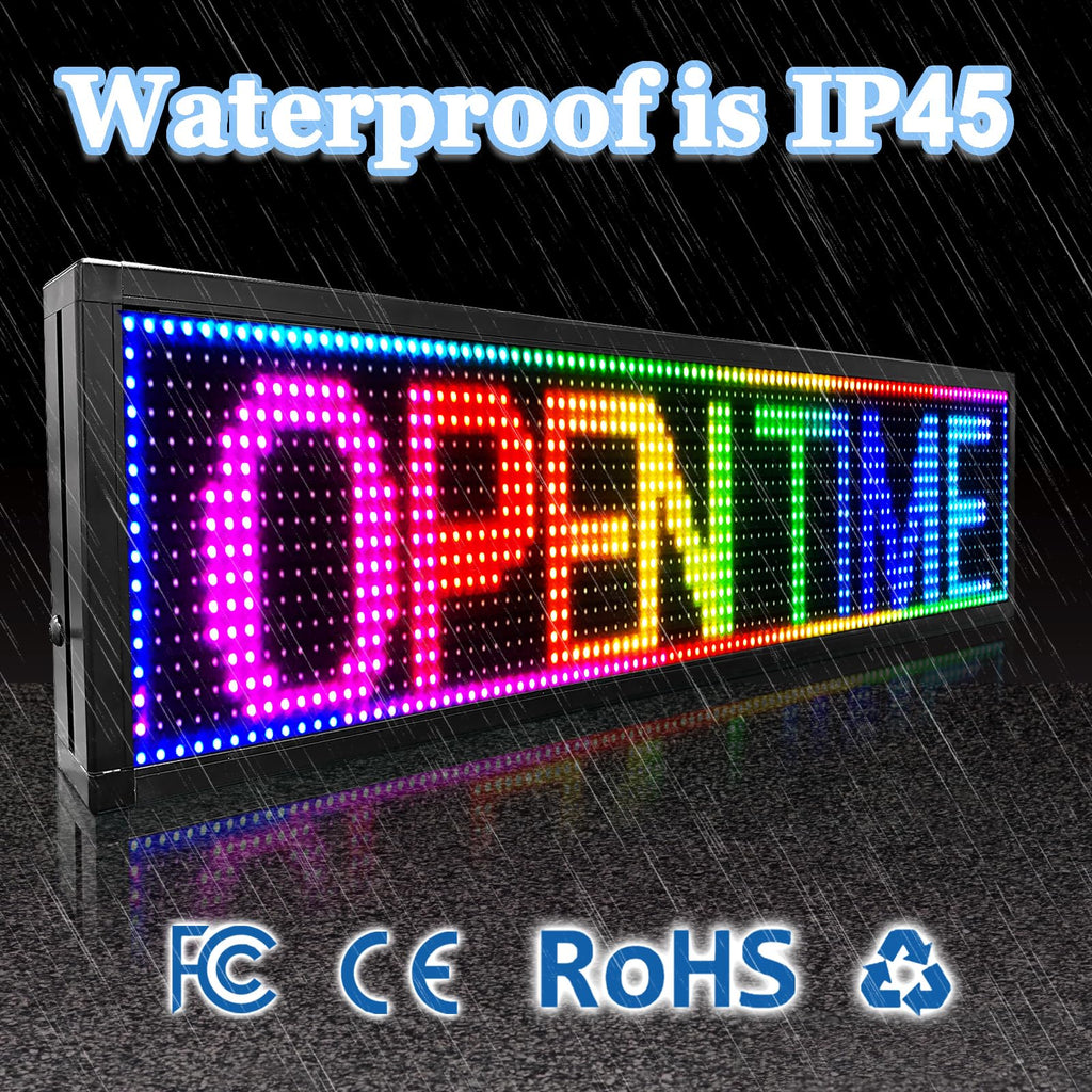 P10 39"x14" Double-Sides LED Advertising Sign Outdoor Digital Billboard with High Brightness, WiFi Programmable for Stores, HD Image/Text Display, Weatherproof & Energy Efficient