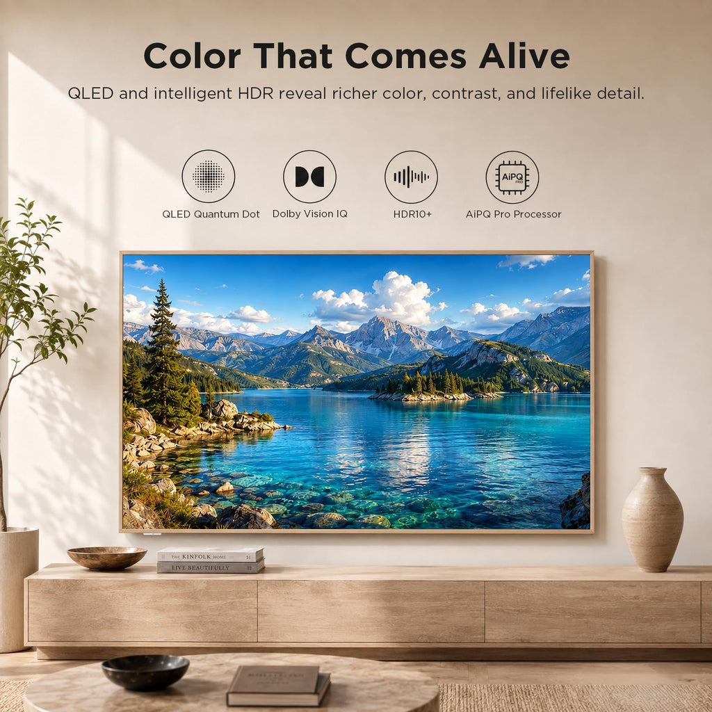 TCL 55" NXTVISION Series Picture Frame TV, Google Smart TV QLED 4K, 55A300W
