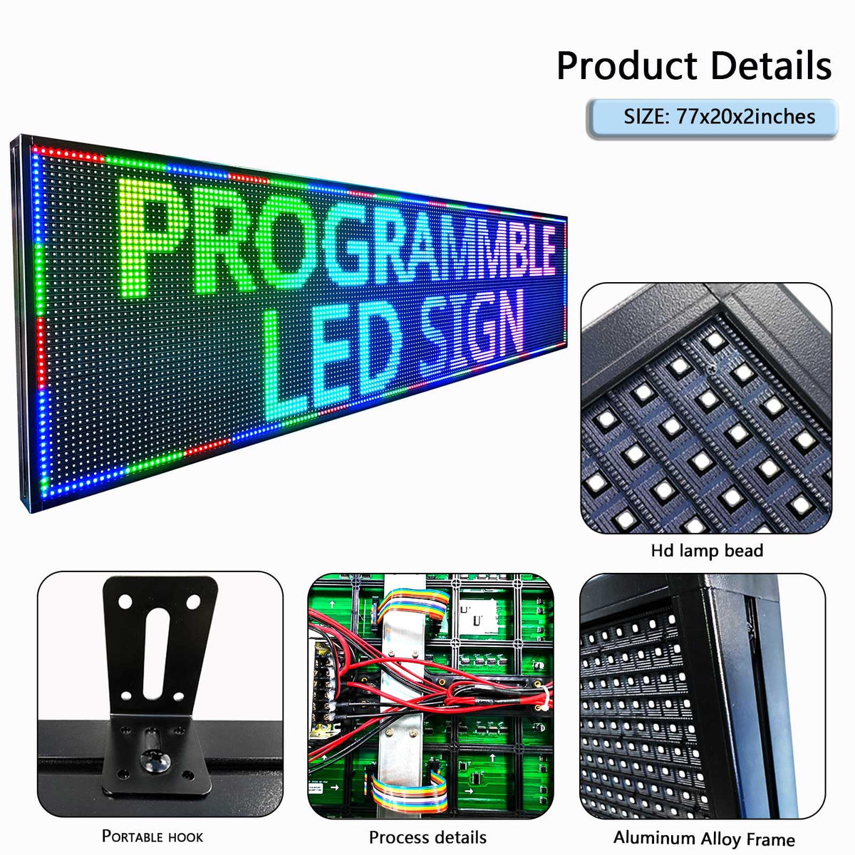 Led Sign Outdoor Programmable Scrolling Digital Open Neon P10 39''x14''
