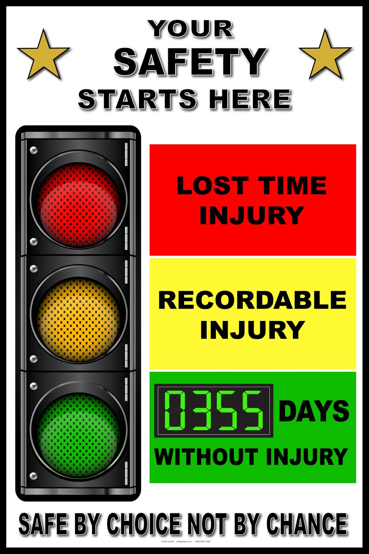 LED Digital Safety Stoplight - RED/YELLOW/GREEN real working lights