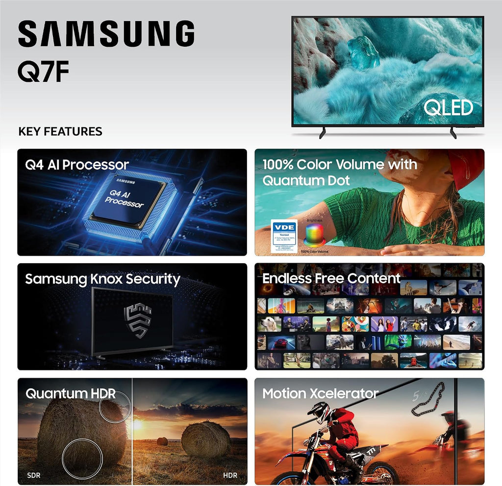 Samsung QN43Q7FAAFXZA 43 Inch QLED Q7F 4K Vision AI Smart TV with a 2 Year Amber Protection Plan (2025)