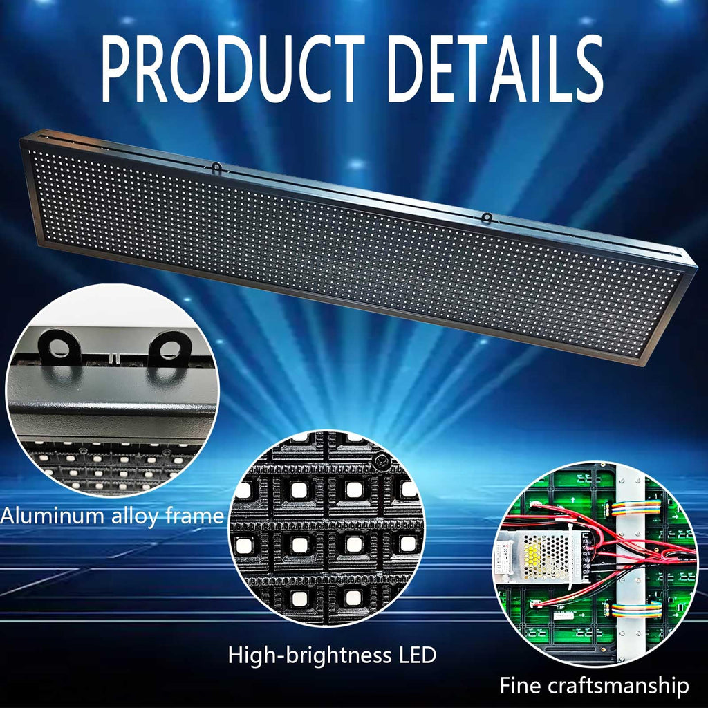 HS Programmable Scrolling Led sign Outdoor Digital Open Neon P10 39''x14''